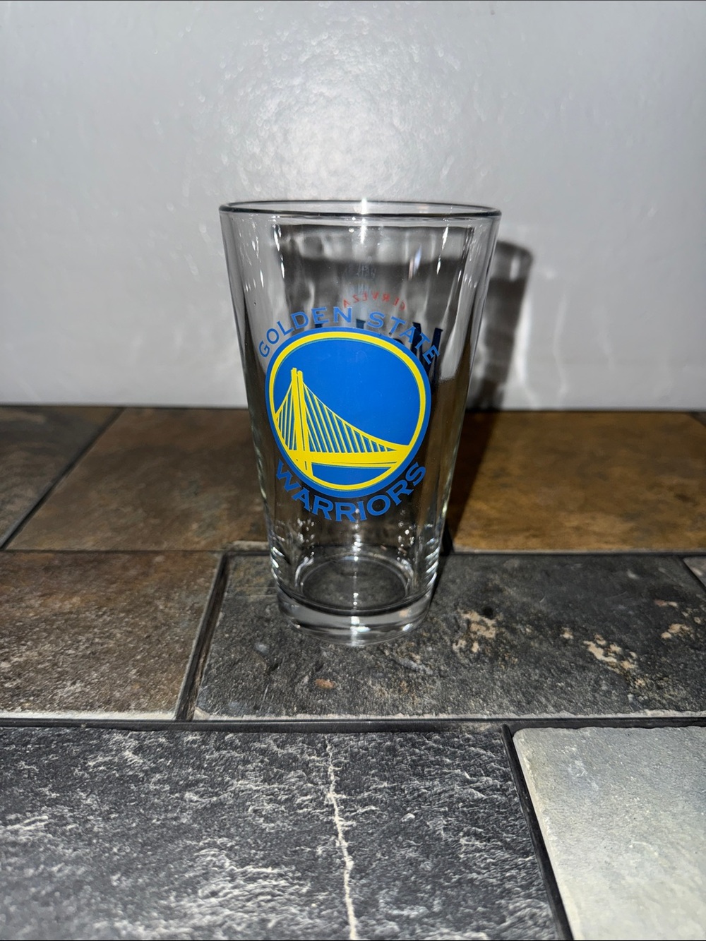 Golden State Warriors Pint Glass - Blue‎ and Yellow